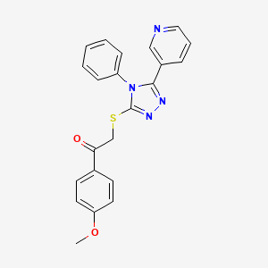 1-(4-methoxyphenyl)-2-[(4-phenyl-5-pyridin-3-yl-4H-1,2,4-triazol-3-yl)thio]ethanone