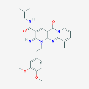 molecular formula C27H31N5O4 B358018 1-[2-(3,4-dimethoxyphenyl)ethyl]-2-imino-N-isobutyl-10-methyl-5-oxo-1,5-dihydro-2H-dipyrido[1,2-a:2,3-d]pyrimidine-3-carboxamide CAS No. 843623-54-1