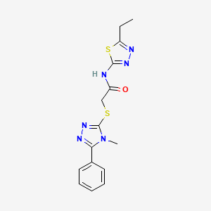 N-(5-ethyl-1,3,4-thiadiazol-2-yl)-2-[(4-methyl-5-phenyl-4H-1,2,4-triazol-3-yl)thio]acetamide