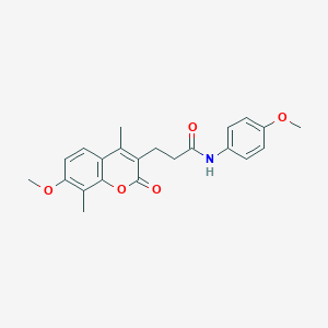 molecular formula C22H23NO5 B358019 3-(7-methoxy-4,8-dimethyl-2-oxo-2H-chromen-3-yl)-N-(4-methoxyphenyl)propanamide CAS No. 902312-55-4