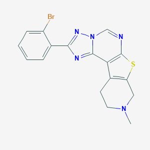 molecular formula C17H14BrN5S B358022 2-(2-Bromophenyl)-9-methyl-8,9,10,11-tetrahydropyrido[4',3':4,5]thieno[3,2-e][1,2,4]triazolo[1,5-c]pyrimidine CAS No. 902324-12-3