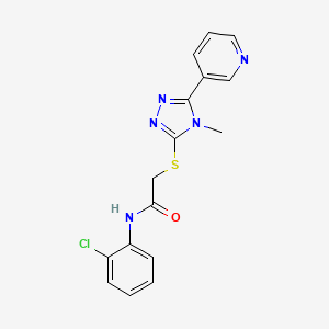 molecular formula C16H14ClN5OS B3580221 N-(2-chlorophenyl)-2-{[4-methyl-5-(3-pyridinyl)-4H-1,2,4-triazol-3-yl]thio}acetamide 