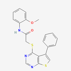 molecular formula C21H17N3O2S2 B3580239 N-(2-methoxyphenyl)-2-(5-phenylthieno[2,3-d]pyrimidin-4-yl)sulfanylacetamide 