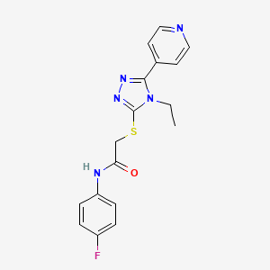 2-{[4-ethyl-5-(pyridin-4-yl)-4H-1,2,4-triazol-3-yl]sulfanyl}-N-(4-fluorophenyl)acetamide