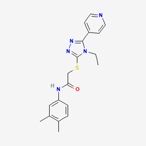 molecular formula C19H21N5OS B3580277 N-(3,4-dimethylphenyl)-2-[(4-ethyl-5-pyridin-4-yl-1,2,4-triazol-3-yl)sulfanyl]acetamide CAS No. 482639-64-5