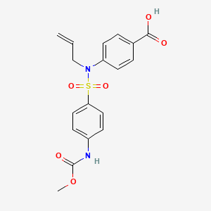 molecular formula C18H18N2O6S B3580282 4-[[4-(methoxycarbonylamino)phenyl]sulfonyl-prop-2-enylamino]benzoic acid 