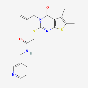 molecular formula C19H20N4O2S2 B3580289 2-(5,6-dimethyl-4-oxo-3-prop-2-enyl(3-hydrothiopheno[2,3-d]pyrimidin-2-ylthio))-N-(3-pyridylmethyl)acetamide 