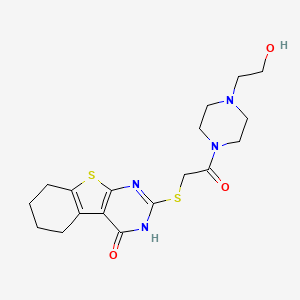 2-{2-[4-(2-hydroxyethyl)piperazinyl]-2-oxoethylthio}-3,5,6,7,8-pentahydrobenzo [b]thiopheno[2,3-d]pyrimidin-4-one