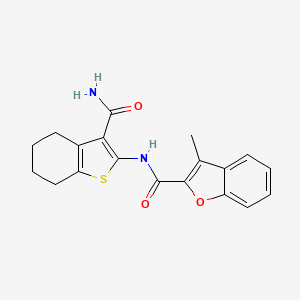 molecular formula C19H18N2O3S B3580300 N-[3-(aminocarbonyl)-4,5,6,7-tetrahydro-1-benzothien-2-yl]-3-methyl-1-benzofuran-2-carboxamide 