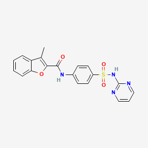 molecular formula C20H16N4O4S B3580301 3-methyl-N-[4-(pyrimidin-2-ylsulfamoyl)phenyl]-1-benzofuran-2-carboxamide 