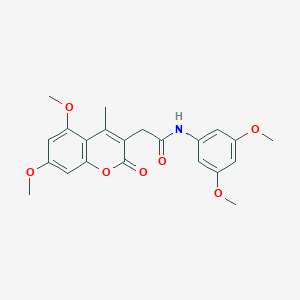 molecular formula C22H23NO7 B358032 2-(5,7-dimethoxy-4-methyl-2-oxo-2H-chromen-3-yl)-N-(3,5-dimethoxyphenyl)acetamide CAS No. 902319-53-3