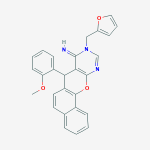 molecular formula C27H21N3O3 B358035 9-(2-furylmethyl)-7-(2-methoxyphenyl)-7,9-dihydro-8H-benzo[7,8]chromeno[2,3-d]pyrimidin-8-imine CAS No. 879569-93-4