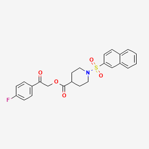 molecular formula C24H22FNO5S B3580378 2-(4-fluorophenyl)-2-oxoethyl 1-(2-naphthylsulfonyl)-4-piperidinecarboxylate 