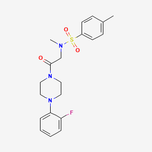 molecular formula C20H24FN3O3S B3580401 N-{2-[4-(2-fluorophenyl)-1-piperazinyl]-2-oxoethyl}-N,4-dimethylbenzenesulfonamide 