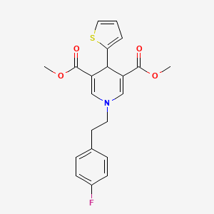 3,5-DIMETHYL 1-[2-(4-FLUOROPHENYL)ETHYL]-4-(THIOPHEN-2-YL)-1,4-DIHYDROPYRIDINE-3,5-DICARBOXYLATE