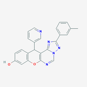 2-(3-methylphenyl)-12-(3-pyridinyl)-12H-chromeno[3,2-e][1,2,4]triazolo[1,5-c]pyrimidin-9-ol
