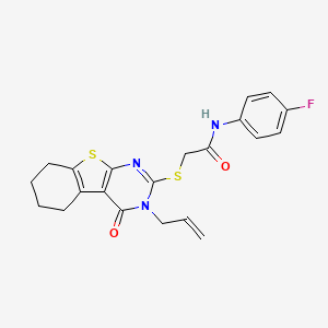 N-(4-fluorophenyl)-2-{[4-oxo-3-(prop-2-en-1-yl)-3,4,5,6,7,8-hexahydro[1]benzothieno[2,3-d]pyrimidin-2-yl]sulfanyl}acetamide