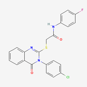 2-{[3-(4-chlorophenyl)-4-oxo-3,4-dihydroquinazolin-2-yl]sulfanyl}-N-(4-fluorophenyl)acetamide