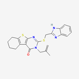 molecular formula C22H22N4OS2 B3580451 2-[(1H-benzimidazol-2-ylmethyl)thio]-3-(2-methyl-2-propen-1-yl)-5,6,7,8-tetrahydro[1]benzothieno[2,3-d]pyrimidin-4(3H)-one 