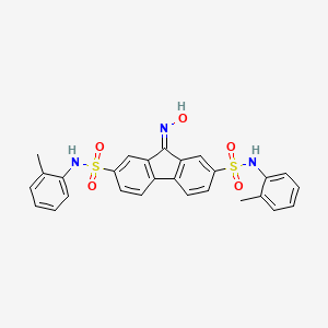 molecular formula C27H23N3O5S2 B3580460 9-(HYDROXYIMINO)-N2,N7-BIS(2-METHYLPHENYL)-9H-FLUORENE-2,7-DISULFONAMIDE 