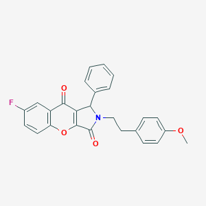 molecular formula C26H20FNO4 B358048 7-Fluoro-2-[2-(4-methoxyphenyl)ethyl]-1-phenyl-1,2-dihydrochromeno[2,3-c]pyrrole-3,9-dione CAS No. 843672-46-8