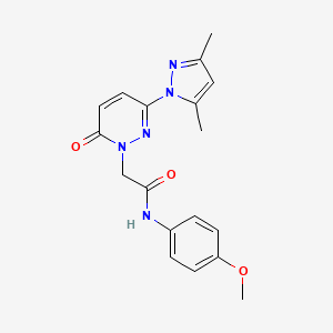 molecular formula C18H19N5O3 B3580482 2-(3-(3,5-dimethyl-1H-pyrazol-1-yl)-6-oxopyridazin-1(6H)-yl)-N-(4-methoxyphenyl)acetamide 