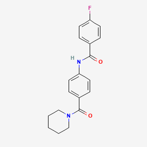 4-fluoro-N-[4-(piperidin-1-ylcarbonyl)phenyl]benzamide