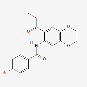 4-bromo-N-(7-propionyl-2,3-dihydro-1,4-benzodioxin-6-yl)benzamide