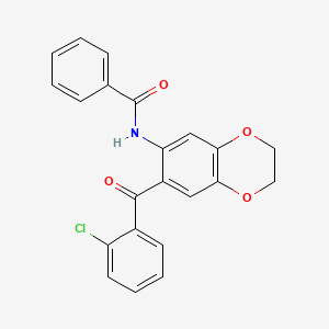 molecular formula C22H16ClNO4 B3580498 N-[7-(2-chlorobenzoyl)-2,3-dihydro-1,4-benzodioxin-6-yl]benzamide 