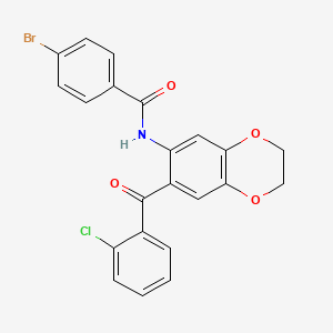 4-bromo-N-[7-(2-chlorobenzoyl)-2,3-dihydro-1,4-benzodioxin-6-yl]benzamide