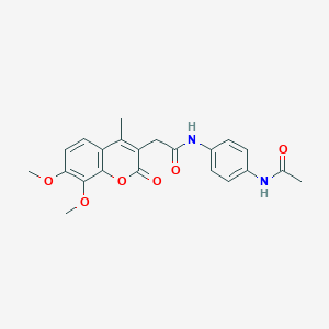 molecular formula C22H22N2O6 B358053 N-[4-(acetylamino)phenyl]-2-(7,8-dimethoxy-4-methyl-2-oxo-2H-chromen-3-yl)acetamide CAS No. 904514-33-6