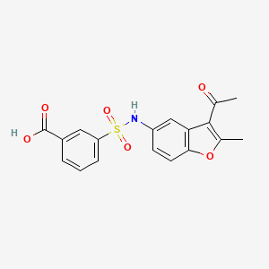 3-[(3-Acetyl-2-methyl-1-benzofuran-5-yl)sulfamoyl]benzoic acid