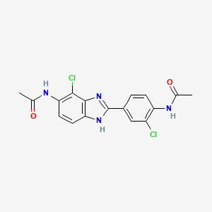 molecular formula C17H14Cl2N4O2 B3580559 N-[4-(5-acetamido-4-chloro-1H-benzimidazol-2-yl)-2-chlorophenyl]acetamide 