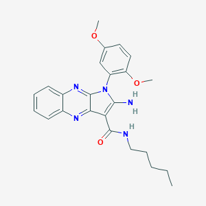 molecular formula C24H27N5O3 B358057 2-amino-1-(2,5-dimethoxyphenyl)-N-pentyl-1H-pyrrolo[2,3-b]quinoxaline-3-carboxamide CAS No. 498535-72-1