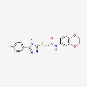 N-(2,3-dihydro-1,4-benzodioxin-6-yl)-2-{[4-methyl-5-(4-methylphenyl)-4H-1,2,4-triazol-3-yl]sulfanyl}acetamide