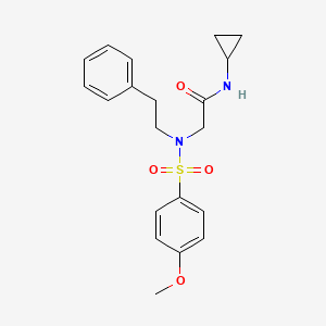 molecular formula C20H24N2O4S B3580608 N-cyclopropyl-2-[(4-methoxyphenyl)sulfonyl-(2-phenylethyl)amino]acetamide 