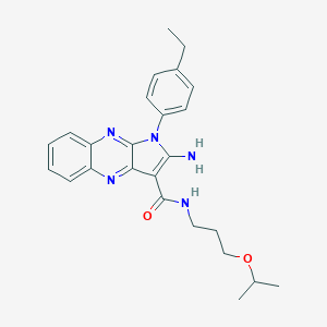 molecular formula C25H29N5O2 B358062 2-amino-1-(4-ethylphenyl)-N-(3-isopropoxypropyl)-1H-pyrrolo[2,3-b]quinoxaline-3-carboxamide CAS No. 844837-49-6