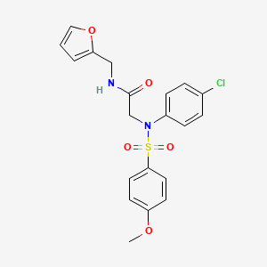 molecular formula C20H19ClN2O5S B3580640 2-[N-(4-CHLOROPHENYL)4-METHOXYBENZENESULFONAMIDO]-N-[(FURAN-2-YL)METHYL]ACETAMIDE 