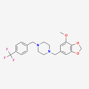 1-[(7-METHOXY-2H-1,3-BENZODIOXOL-5-YL)METHYL]-4-{[4-(TRIFLUOROMETHYL)PHENYL]METHYL}PIPERAZINE