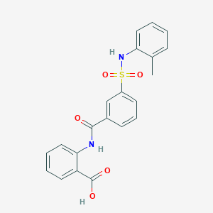 molecular formula C21H18N2O5S B3580696 2-[[3-[(2-Methylphenyl)sulfamoyl]benzoyl]amino]benzoic acid 