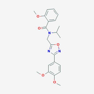 molecular formula C22H25N3O5 B358071 N-{[3-(3,4-dimethoxyphenyl)-1,2,4-oxadiazol-5-yl]methyl}-N-isopropyl-2-methoxybenzamide CAS No. 879577-33-0