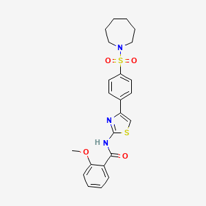 N-{4-[4-(azepan-1-ylsulfonyl)phenyl]-1,3-thiazol-2-yl}-2-methoxybenzamide