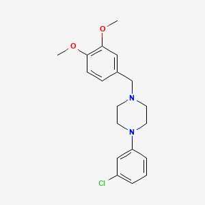 1-(3-chlorophenyl)-4-[(3,4-dimethoxyphenyl)methyl]piperazine