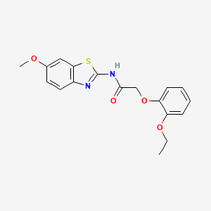 molecular formula C18H18N2O4S B3580745 2-(2-ethoxyphenoxy)-N-(6-methoxy-1,3-benzothiazol-2-yl)acetamide 