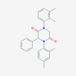 molecular formula C26H26N2O2 B358075 1-(2,3-Dimethylphenyl)-4-(2,4-dimethylphenyl)-3-phenyl-2,5-piperazinedione CAS No. 1008028-35-0