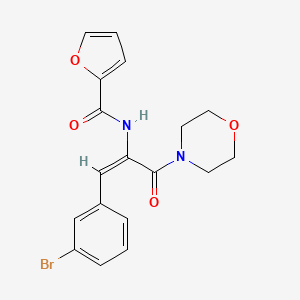 molecular formula C18H17BrN2O4 B3580819 N-[(E)-1-(3-bromophenyl)-3-morpholin-4-yl-3-oxoprop-1-en-2-yl]furan-2-carboxamide 