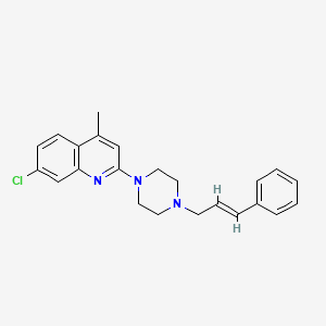 molecular formula C23H24ClN3 B3580844 7-chloro-4-methyl-2-[4-[(E)-3-phenylprop-2-enyl]piperazin-1-yl]quinoline 