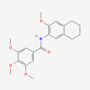 molecular formula C21H25NO5 B3580846 3,4,5-trimethoxy-N-(3-methoxy-5,6,7,8-tetrahydronaphthalen-2-yl)benzamide 