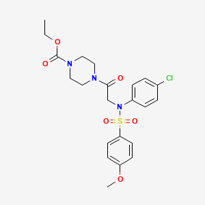 ETHYL 4-{2-[N-(4-CHLOROPHENYL)4-METHOXYBENZENESULFONAMIDO]ACETYL}PIPERAZINE-1-CARBOXYLATE