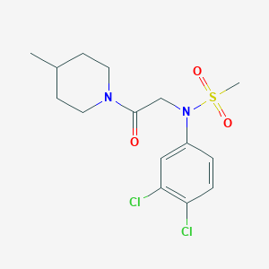 molecular formula C15H20Cl2N2O3S B3580863 N-(3,4-dichlorophenyl)-N-[2-(4-methyl-1-piperidinyl)-2-oxoethyl]methanesulfonamide 